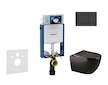 Geberit Kombifix - Set předstěnové instalace, klozetu Gaia a sedátka softclose, tlačítko Sigma30, matná černá/černá SANI15CA5502
