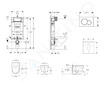 Geberit Kombifix - Set předstěnové instalace, klozetu Oudee a sedátka softclose, tlačítko Sigma01, černá SANI15CA5113