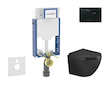 Geberit Kombifix - Set předstěnové instalace, klozetu Oudee a sedátka softclose, tlačítko Sigma01, černá SANI15CA5504