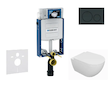 Geberit Kombifix - Set předstěnové instalace, klozetu Oudee a sedátka softclose, tlačítko Sigma20, černá lesk/černá mat SANI15CA