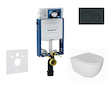 Geberit Kombifix - Set předstěnové instalace, klozetu Oudee a sedátka softclose, tlačítko Sigma20, černá lesk/černá mat SANI15CA