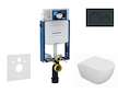 Geberit Kombifix - Set předstěnové instalace, klozetu Oudee a sedátka softclose, tlačítko Sigma20, černá lesk/černá mat SANI15CA