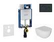 Geberit Kombifix - Set předstěnové instalace, klozetu Oudee a sedátka softclose, tlačítko Sigma20, černá lesk/černá mat SANI15CA