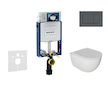 Geberit Kombifix - Set předstěnové instalace, klozetu Oudee a sedátka softclose, tlačítko Sigma20, matná černá/černá SANI15CA510