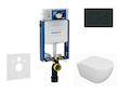 Geberit Kombifix - Set předstěnové instalace, klozetu Oudee a sedátka softclose, tlačítko Sigma20, matná černá/černá SANI15CA511