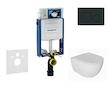 Geberit Kombifix - Set předstěnové instalace, klozetu Oudee a sedátka softclose, tlačítko Sigma20, matná černá/černá SANI15CA511