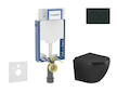 Geberit Kombifix - Set předstěnové instalace, klozetu Oudee a sedátka softclose, tlačítko Sigma20, matná černá/černá SANI15CA550