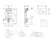 Geberit Kombifix - Set předstěnové instalace, klozetu Oudee a sedátka softclose, tlačítko Sigma20, nerez SANI15CA6101