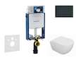 Geberit Kombifix - Set předstěnové instalace, klozetu Oudee a sedátka softclose, tlačítko Sigma30, černá lesk/černá mat SANI15CA