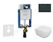 Geberit Kombifix - Set předstěnové instalace, klozetu Oudee a sedátka softclose, tlačítko Sigma30, černá lesk/černá mat SANI15CA