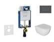 Geberit Kombifix - Set předstěnové instalace, klozetu Oudee a sedátka softclose, tlačítko Sigma30, matná černá/černá SANI15CA510