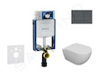 Geberit Kombifix - Set předstěnové instalace, klozetu Oudee a sedátka softclose, tlačítko Sigma30, matná černá/černá SANI15CA510