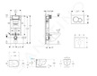 Geberit Kombifix - Set předstěnové instalace, klozetu Oudee Vortex a sedátka softclose, tlačítko Sigma01, černá SANI15CA5140