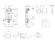 Geberit Kombifix - Set předstěnové instalace, klozetu Oudee Vortex a sedátka softclose, tlačítko Sigma01, lakovaný matný chrom S