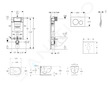 Geberit Kombifix - Set předstěnové instalace, klozetu Oudee Vortex a sedátka softclose, tlačítko Sigma20, černá lesk/černá mat S