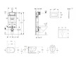 Geberit Kombifix - Set předstěnové instalace, klozetu Oudee Vortex a sedátka softclose, tlačítko Sigma20, lakovaný chrom mat/chr