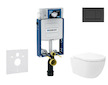 Geberit Kombifix - Set předstěnové instalace, klozetu Oudee Vortex a sedátka softclose, tlačítko Sigma20, matná černá/černá SANI