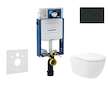 Geberit Kombifix - Set předstěnové instalace, klozetu Oudee Vortex a sedátka softclose, tlačítko Sigma20, matná černá/černá SANI