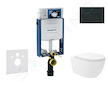 Geberit Kombifix - Set předstěnové instalace, klozetu Oudee Vortex a sedátka softclose, tlačítko Sigma20, matná černá/černá SANI