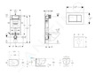 Geberit Kombifix - Set předstěnové instalace, klozetu Oudee Vortex a sedátka softclose, tlačítko Sigma30, bílá/chrom SANI15CA318