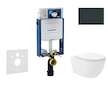 Geberit Kombifix - Set předstěnové instalace, klozetu Oudee Vortex a sedátka softclose, tlačítko Sigma30, černá lesk/černá mat S