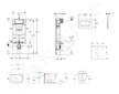 Geberit Kombifix - Set předstěnové instalace, klozetu Oudee Vortex a sedátka softclose, tlačítko Sigma30, lakovaný chrom mat/chr