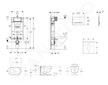 Geberit Kombifix - Set předstěnové instalace, klozetu Oudee Vortex a sedátka softclose, tlačítko Sigma50, chrom/alpská bílá SANI