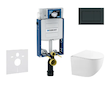 Geberit Kombifix - Set předstěnové instalace, kompaktního klozetu Gaia a sedátka softclose, tlačítko Sigma20, černá lesk/černá m
