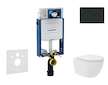Geberit Kombifix - Set předstěnové instalace, kompaktního klozetu Oudee Vortex a sedátka softclose, tlačítko Sigma20, matná čern