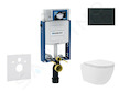 Geberit Kombifix - Set předstěnové instalace, kompaktního klozetu Oudee Vortex a sedátka softclose, tlačítko Sigma20, matná čern