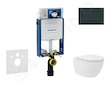 Geberit Kombifix - Set předstěnové instalace, kompaktního klozetu Oudee Vortex a sedátka softclose, tlačítko Sigma30, černá lesk