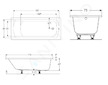 Geberit Perfect - Vana 170x75 cm, včetně nožiček, bílá 554.073.01.1