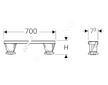 Geberit Příslušenství - Souprava pro hrubou montáž 700 mm, výška 9-21 cm, pro vaničky od 1400 mm 554.959.00.2