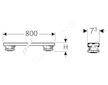 Geberit Příslušenství - Souprava pro hrubou montáž 800 mm, výška 6-12 cm, pro vaničky od 1400 mm 554.962.00.1