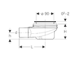 Geberit Příslušenství - Sprchová odpadní souprava pro vaničku, odtok 90 mm, výška vodního uzávěru 50 mm 150.550.00.1