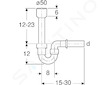 Geberit Příslušenství - Trubková zápachová uzávěrka pro výlevku, vývod vodorovný, d 40 mm, alpská bílá 152.607.11.1