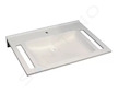 Geberit Publica - Umyvadlo bezbariérové, 70x55x12 cm, bez přepadu, otvor pro baterii, alpská bílá 402170016