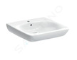 Geberit Selnova Comfort - Umyvadlo bezbariérové, 55x55 cm, s přepadem, otvor pro baterii, bílá 501.461.00.7