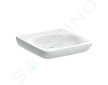 Geberit Selnova Comfort - Umyvadlo bezbariérové 60x55 cm, bez přepadu, bez otvoru pro baterii, bílá 502.771.00.7