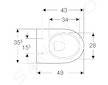Geberit Selnova Compact - Závěsné WC, 490x355 mm, Rimfree, bílá 500.377.01.2