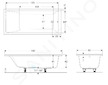 Geberit Selnova Square - Vana 180x80x42 cm, bílá 554.386.01.1