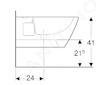 Geberit Selnova Square - Závěsný bidet, 540x350 mm, bílá 501.547.01.1