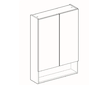 Geberit Selnova Square - Zrcadlová skříňka 85x59x18 cm, 2 dvířka, lesklá bílá 501.264.00.1