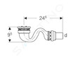 Geberit Sestra - Odtoková souprava pro vaničky, výška vodního uzávěru 50 mm 550.018.00.1