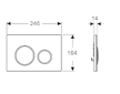 Geberit Sigma21 - Ovládací tlačítko splachování, chrom/pískově šedá 115.884.JL.1