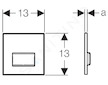 Geberit Sigma50 - Ovládání splachování pisoáru, bez výplně/chrom mat 116.016.00.5