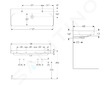 Geberit Smyle Square - Dvojumyvadlo 120x48 cm, s přepadem, 2 otvory pro baterie, bílá 500.253.01.1