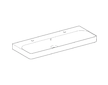 Geberit Smyle Square - Dvojumyvadlo 120x48 cm, s přepadem, 2 otvory pro baterie, bílá 500.253.01.1