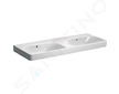 Geberit Smyle Square - Dvojumyvadlo 120x48 cm, s přepadem, bez otvoru pro baterii, bílá 500.224.01.1