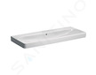 Geberit Smyle Square - Dvojumyvadlo 120x48 cm, s přepadem, bez otvoru pro baterii, bílá 500.225.01.1